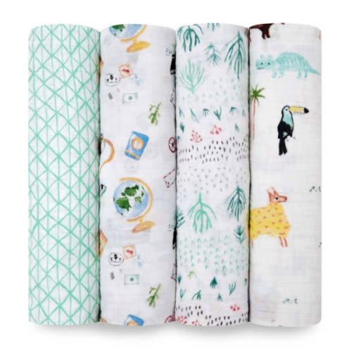 Around the World Muslin Swaddle Blankets | aden + anais
