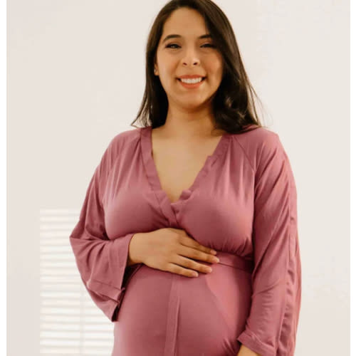 Amelia Labor & Postpartum Gown in Dusty Rose – Lila