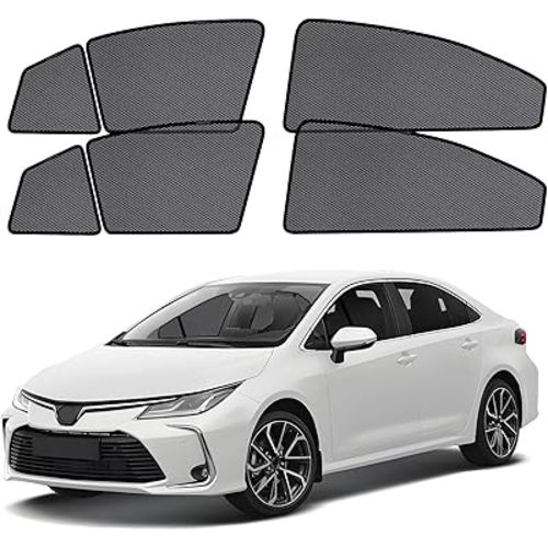 ZATOOTO Car Window Shades for Toyota Corolla 2019-2024, Side Window Cover Sunshade for Corolla Front Window Split Design Car Window Screen for Camping UV Sun Blocker Privacy Ventilation Bug-Free