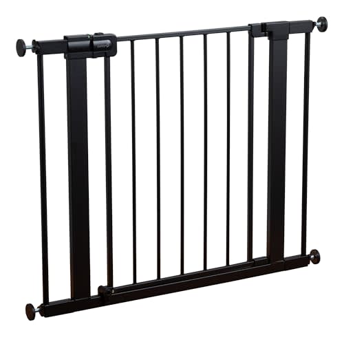 Safety 1st Easy Install Walk Thru Baby Gates for Doorways, Baby Gate With Door, Dog Gates, Fits Between 29" and 38", Easy Install 28" Tall, Black