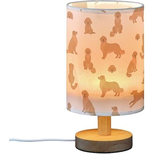 FRODOTGV Nightstand Lamps Small Table Lamp Cute Golden Retriever Dog Lamps for Small Spaces Bedroom