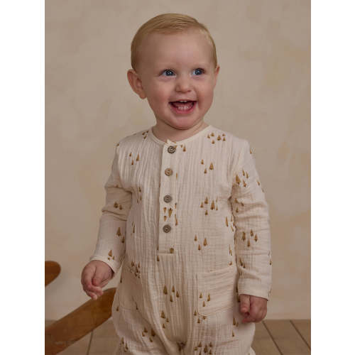 Rylee & Cru Long Sleeve Woven Jumpsuit, Trees