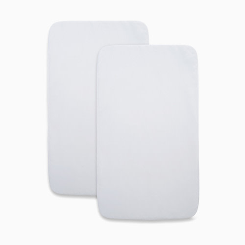 Aden + Anais 2-in-1 Beside Bassinet Sleeper Organic Cotton Fitted Sheets (2 Pack) - White