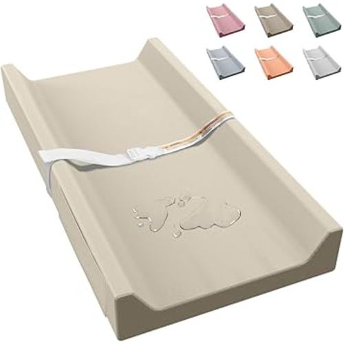 Vegan Leather Baby Changing Pad, Waterproof & Wipeable Soft Diaper Changing Mat 32“ x 16.6" Comfortable Infant Changing Station for Dresser & Table