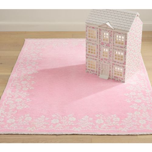 LoveShackFancy Floral Border Washable Reversible Rug