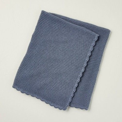 30"x40" Knit Baby Blanket Blue - Hearth & Hand™ with Magnolia