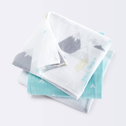 Muslin Swaddle Blankets Adventure Awaits 3pk - Cloud Island™ Light Blue