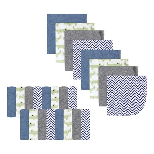 Luvable Friends Unisex Baby Super Soft Bundle Washcloths, Alligator, One Size