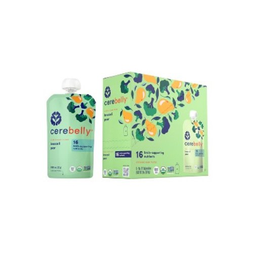 Cerebelly Organic Broccoli Pear Baby Food Pouch - 6pk/24oz