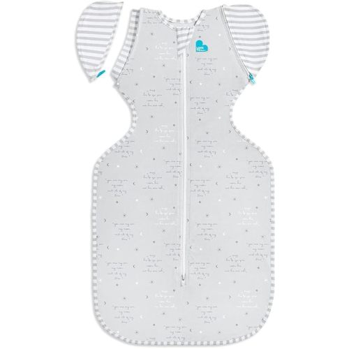 Love to Dream Swaddle Up Transition Swaddle, Patented Zip-Off Wings, Gently Help Baby Transition from Being Swaddled to Arms Free When Showing Signs of Rolling, Lite 0.2 TOG, 19-24 lbs, Gray