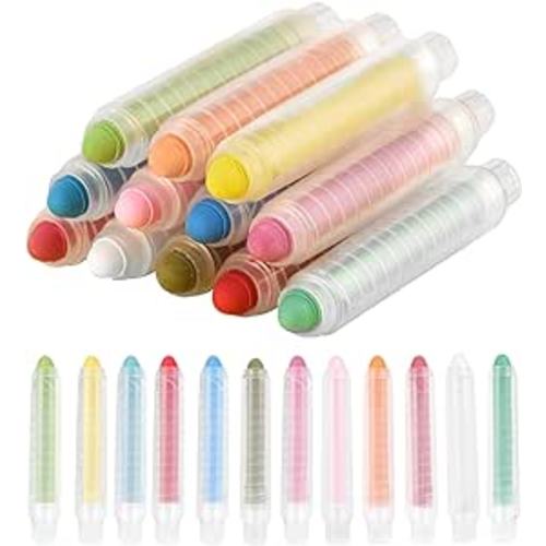 NewFamily Dustless Chalk for Kids, Colored Sidewalk Chalk With Holder,Non-Toxic Washable Toddlers Chalks Drawing Writing for Outdoor Art Play,Blackboard(12 Pcs) : Toys & Games