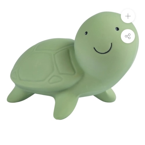 Turtle Organic Natural Rubber Rattle, Teether & Bath Toy