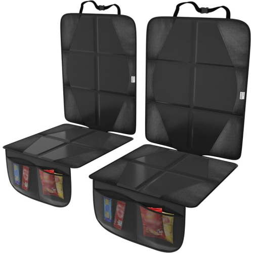 2-Pack Car Seat Protectors - Waterproof Fabric, Non-Slip Design, Thick Padding & Mesh Storage Pockets