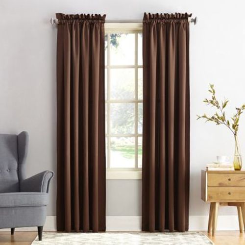 Sun Zero Room Darkening Seymour Rod Pocket Curtain Panel