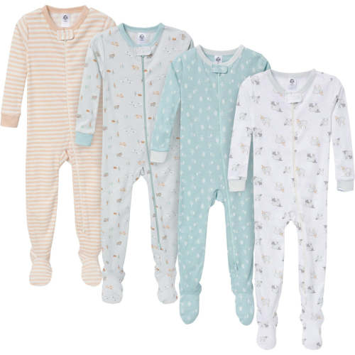 4-Pack Baby & Toddler Neutral Farm Snug Fit Footed Pajamas – Gerber Childrenswear