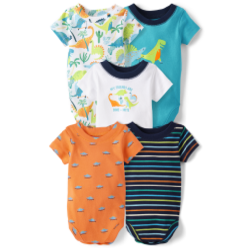 Baby Boys Dino Bodysuit 5-Pack - Tidal