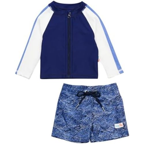 SwimZip Boys' Rash Guard & Swim Shorts Set - UPF 50+