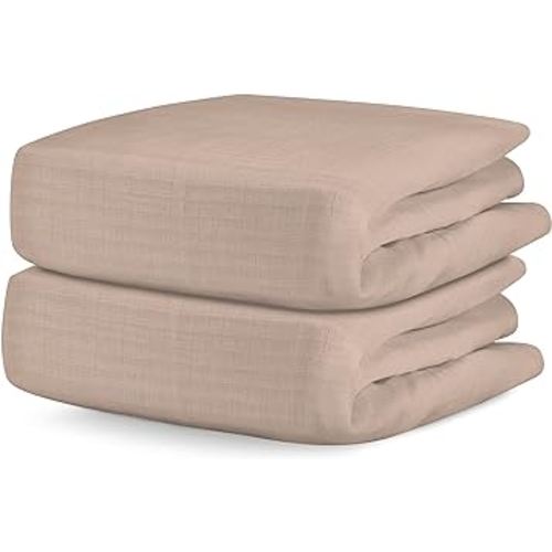 Newton Baby Organic Fitted Crib Sheets (2-Pack) - 100% Breathable and Ultra-Soft, 100% Organic Muslin Cotton, Clay, Fits All Standard Cribs