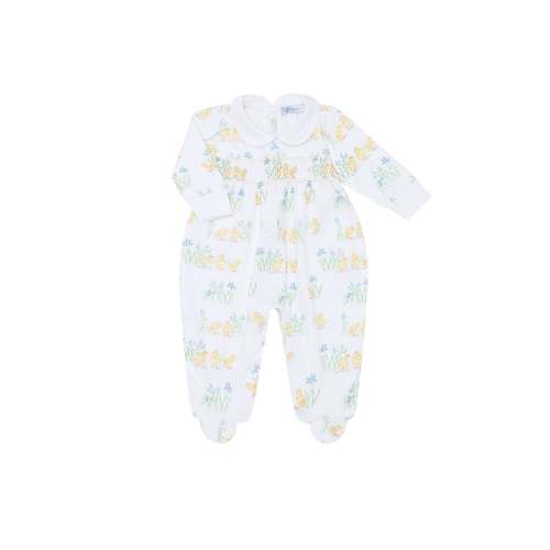 Chicks Print Smocked Footie
