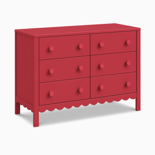 Sammy Scallop 6-Drawer Dresser - Strawberry Red