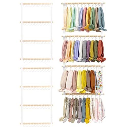 POVETIRE Headband Holder Head Bands Organizer for Girls, Baby Headbands Hair Accessories Organizer Storage Wall Hanging Decor for Nursery Toddler Girls Room