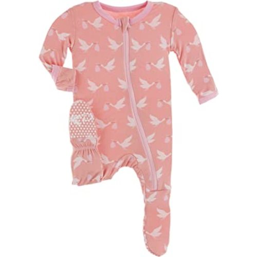 KicKee Zip-Up Footie for Babies & Toddlers – Viscose from Bamboo Sleepwear with Built-In Hand Covers and Grippy Feet