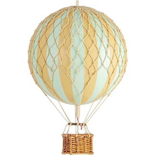 Authentic Models, Travels Light Air Balloon, Hanging Home Decor - 11.80 Inch Height, Historic Hot Air Balloon Model for Home Decor, Detailed Vintage Decorations to Hang from Ceiling - Mint