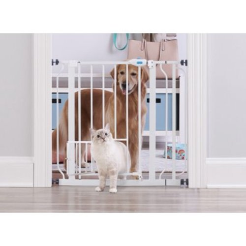 Carlson Extra Wide Walk Through Gate for Dogs & Cats, with Small Pet Door, Pressure Mount Kit, 30" Tall, 29"-36.5" Wide