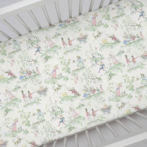 Nursery Rhyme Toile Crib Sheet