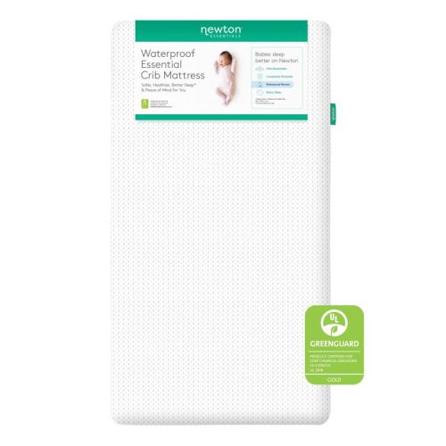 Newton Essentials Waterproof Crib Mattress - White: Firm, Hypoallergenic, Breathable, 4" Thick