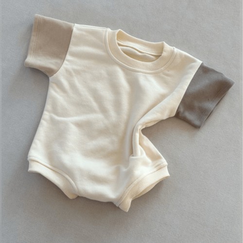 Baby Contrast Sleeves Cotton Bodysuit