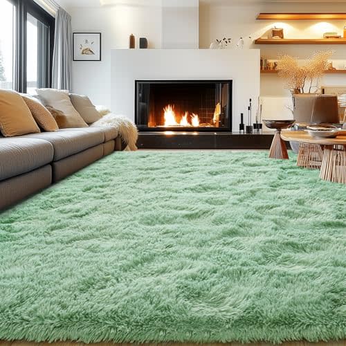 Rezutan 8X10 Feet Rug for Living Room Bedroom,Soft Large Comfy Modern Shaggy Fuzzy Kids Plush Indoor Nursery classroo Home Decor Bedside for Living Room, with Non-Slip Bottom,Camel