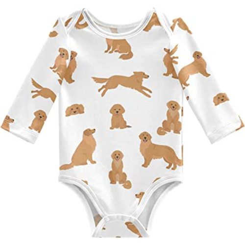 vvfelixl Baby Bodysuits Black Pug White Long Sleeve Cotton Baby Clothes For Boys Girls 0-24 Months