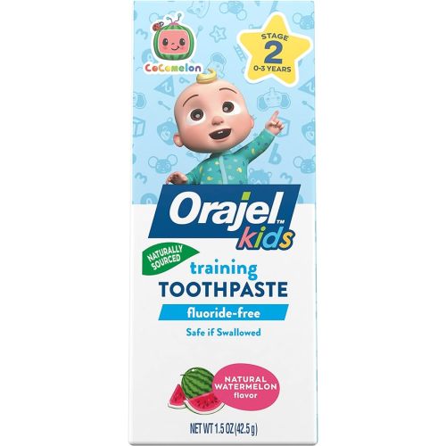 Orajel Kids CoComelon Training Toothpaste Fluoride-Free; #1 Pediatrician Recommended Fluoride-Free Toothpaste*, 1.5oz Tube