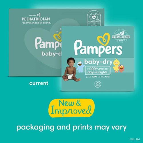 Diapers Size 1 (8-14 lb), 120 Count - Pampers Baby Dry Disposable Baby Diapers, Super Pack