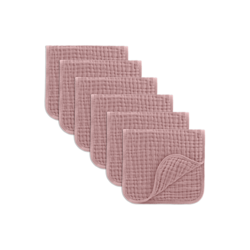 Muslin Burp Cloths - Pack of 6, One Size