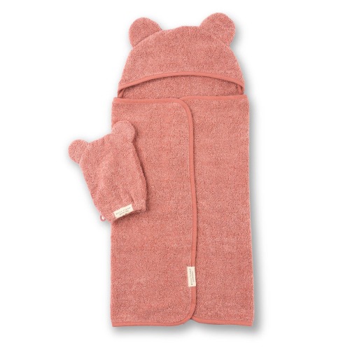 Hooded Towel + Wash Mitt Set- Watermelon