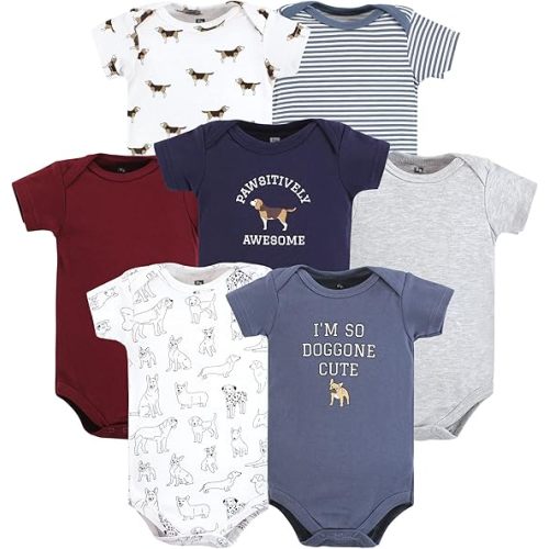 Hudson Baby baby-boys Cotton Bodysuits 7-pack