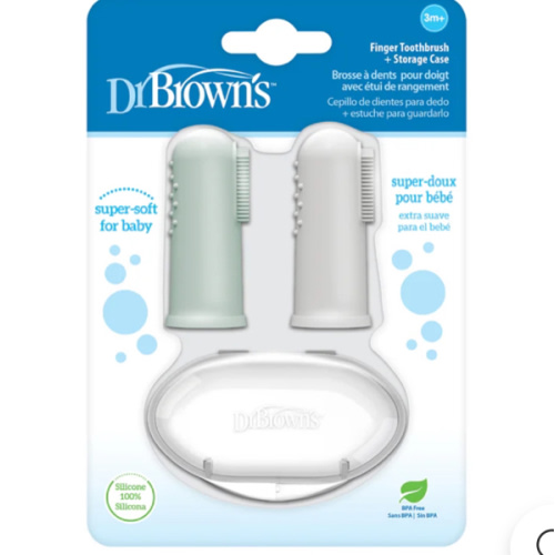 Dr. Brown's Silicone Finger Toothbrush and Storage Case, 2-Pack