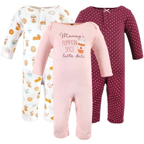 Hudson Baby Infant Girls Cotton Coveralls, Pumpkin Spice Date, 0-3 Months