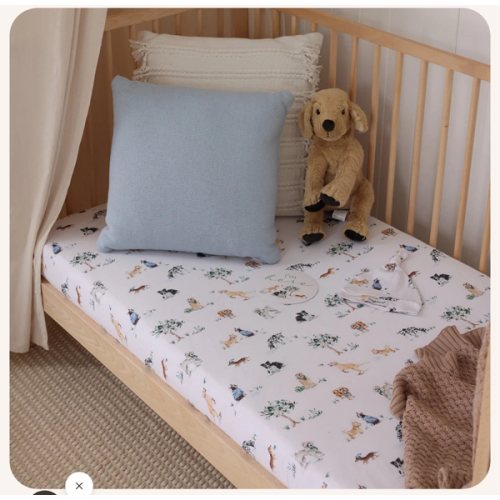 Dog Park Organic Fitted Cot Sheet | Snuggle Hunny
