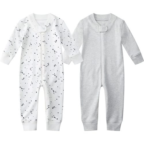 Owlivia Organic Cotton Baby Boy Girl Zip up Sleep N Play, Footless, Long Sleeve
