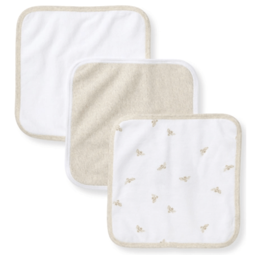 Golden Bee Organic Cotton Knit Terry Washcloths 3 Pack