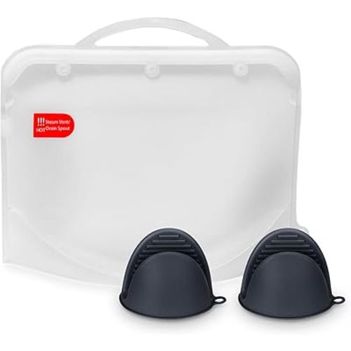 Silicone Microwave Steam Sterilizer Bag for Baby Bottles, Reusable Sterilizing Bag for Pump Parts and Toddler Accessories, Easy to Use Sterilizer Bags Perfect for Home and Travel, White (1PC)