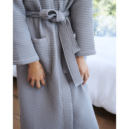 Organic Turkish Waffle Robe in Grey