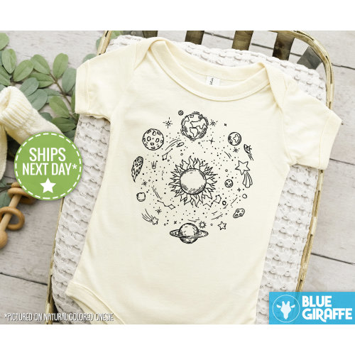 Space Baby Onesie®s®, Outer Space Theme Baby Bodysuit, Solar System Onesies