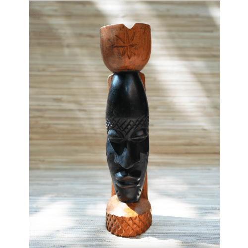 Carved Mask Ashtrays -Noir