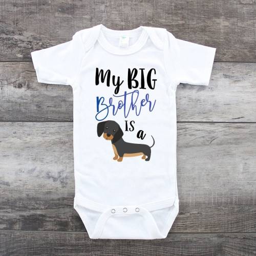 My Big Brother Is a Dachshund Dog Baby Onesie® Bodysuit
