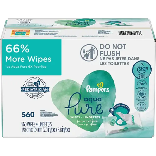 pampers aqua pure baby wipes 560 ct OLD
