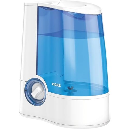 Vicks Warm Mist Humidifier - Air Humidifier for Bedroom, Home & Large Room, Baby, Kids and Adults Soothing Steam Vaporizer for Cough, Congestion, Allergies & Dry Air, VapoSteam Compatible